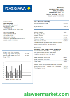 Yokogawa Electric Kazakhstan Ltd. utility business bill, SCR